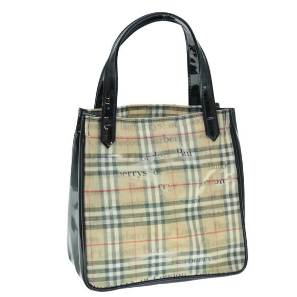 Burberry Nova Check Hand Bag Nylon Beige - Picture 1 of 16